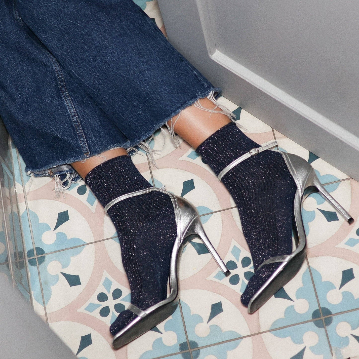 KLUE Glitter Lurex socks in eco-friendly Lyocell | Blue