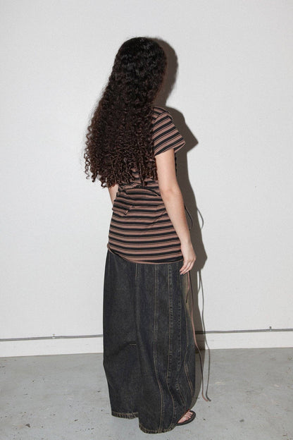 KKCo Wrap Peplum in Striped Mud