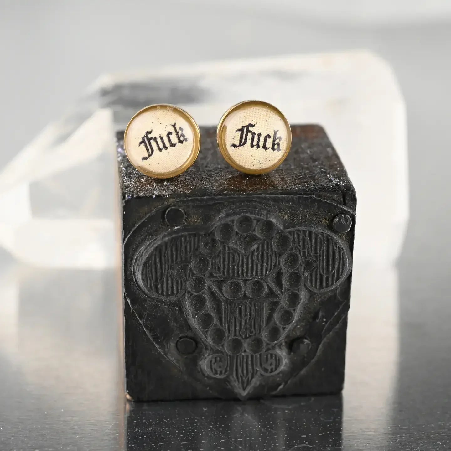 KBD Studios Tiny Picture Studs (Gothic Font Fuck)