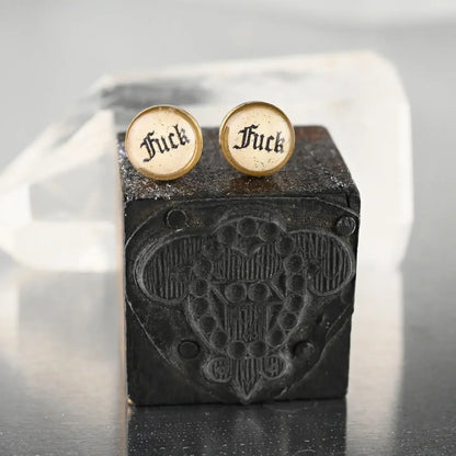 KBD Studios Tiny Picture Studs (Gothic Font Fuck)