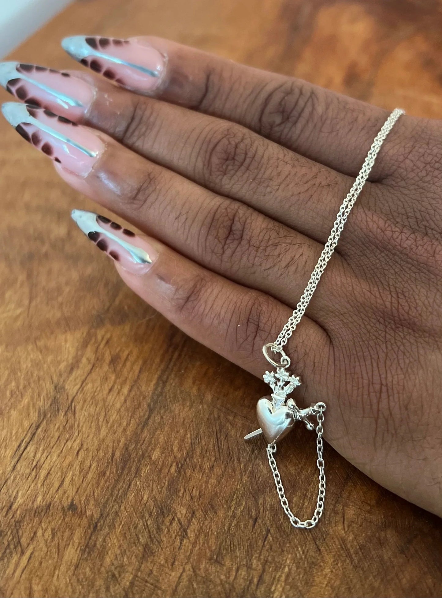 Talon Jewelry Sacred Heart Drop Necklace