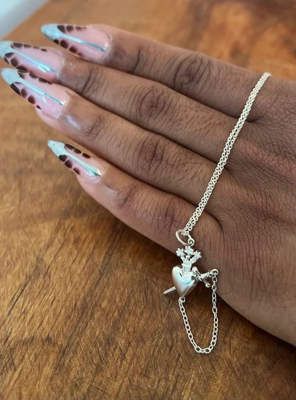 Talon Jewelry Sacred Heart Drop Necklace