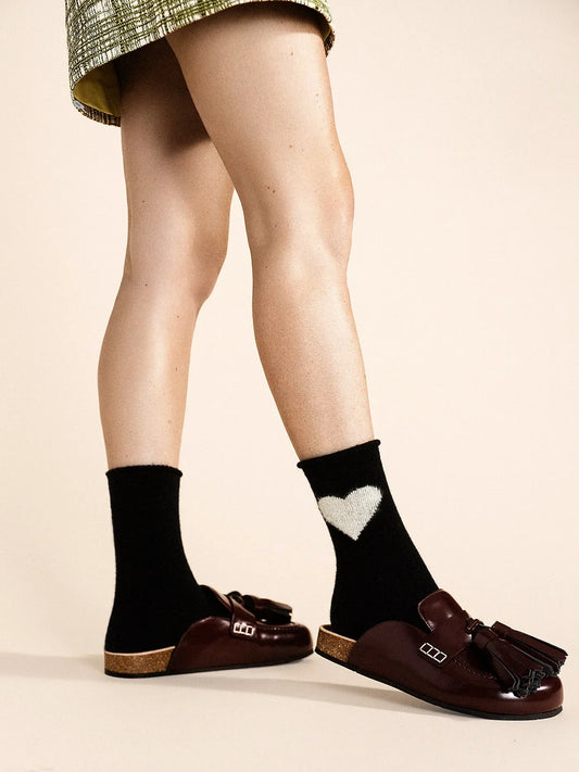 Hansel from Basel Cashmere Heart Socks: 3 Colors
