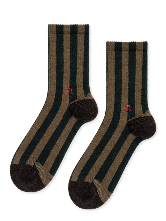 Hansel from Basel Men's Wool Crew Socks-Checkered or Striped