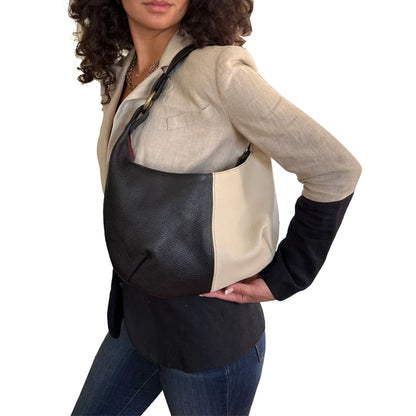 Kim White Two-Tone Hobo Bag