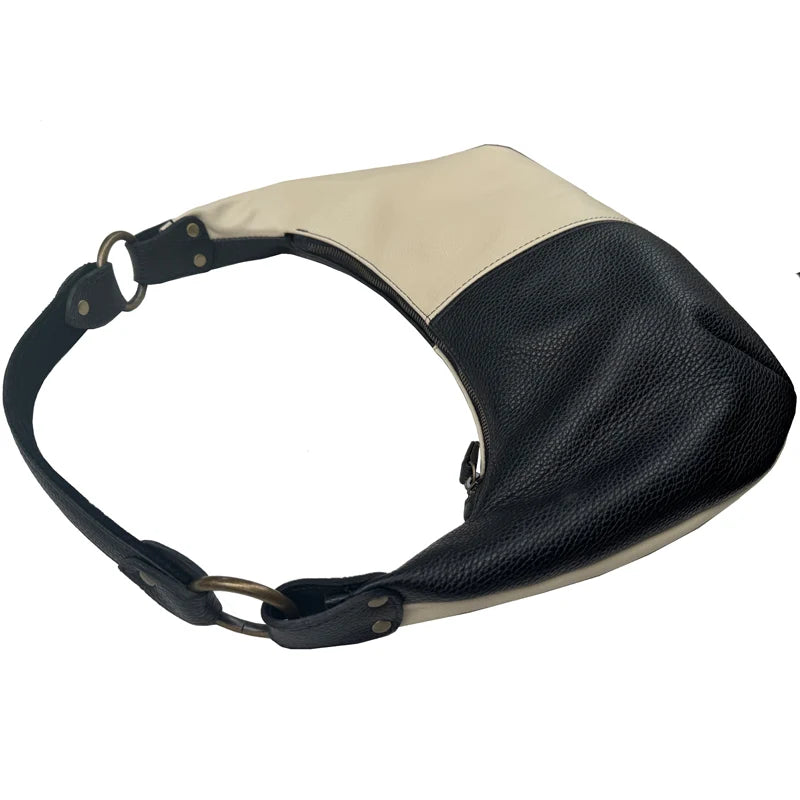 Kim White Two-Tone Hobo Bag