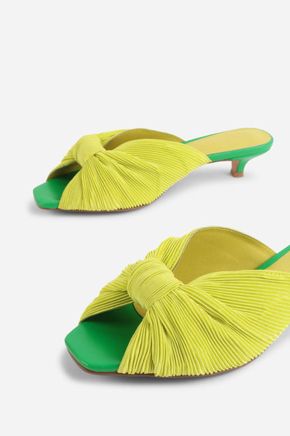 Intentionally Blank Curfew Kitten Heel Satin Sandal