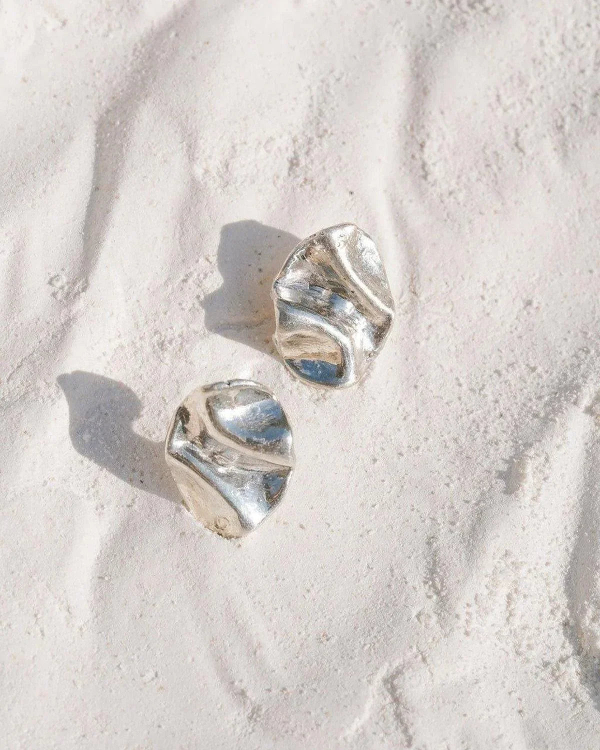 Dea Dia Perdido Folded Silver Stud Earrings
