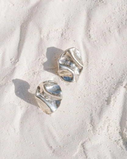 Dea Dia Perdido Folded Silver Stud Earrings