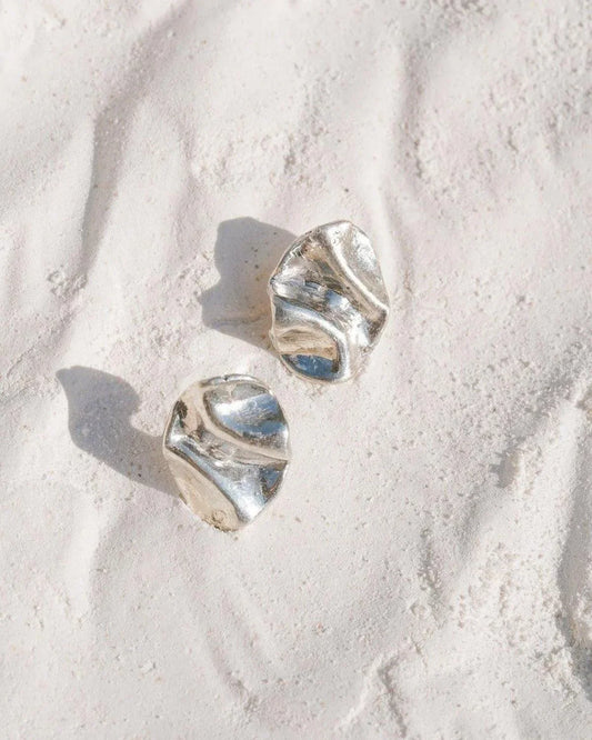 Dea Dia Perdido Folded Silver Stud Earrings