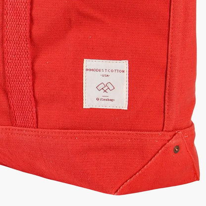 Immodest Cotton Small East West Tote | Persimmon