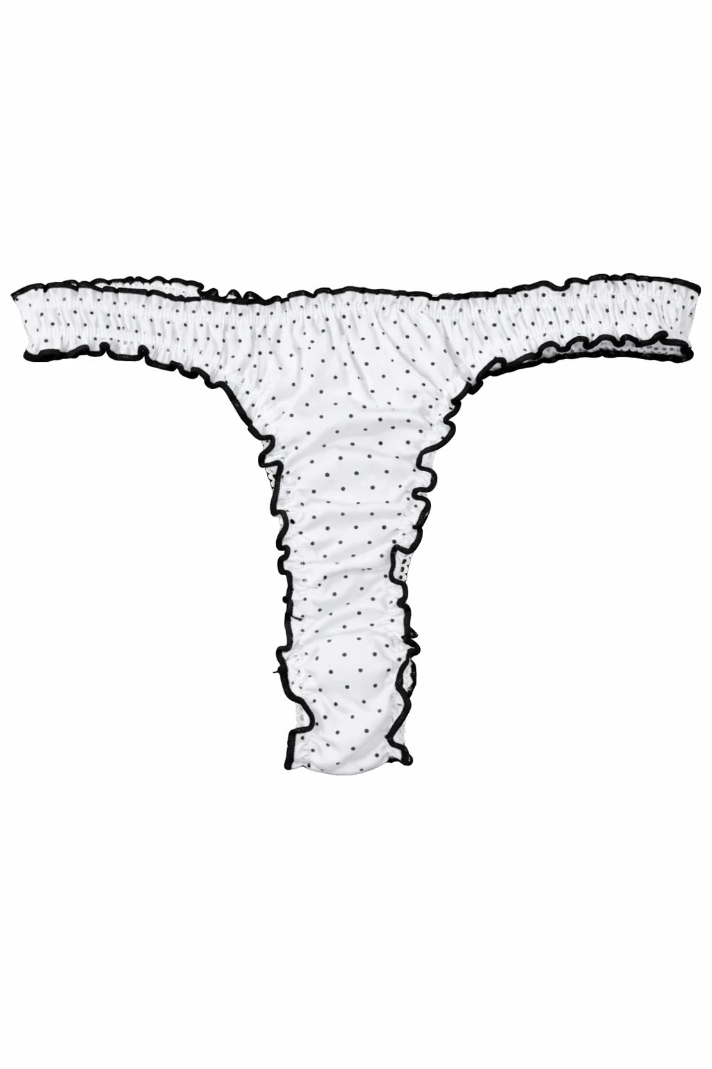 The Holly Polka Dot Ruffle Cotton Thong | Dyke Queen