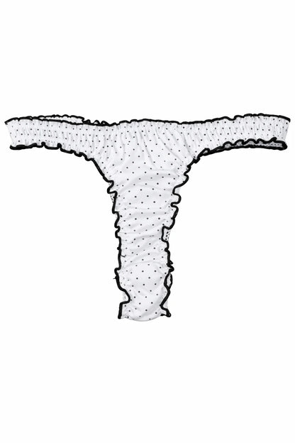 The Holly Polka Dot Ruffle Cotton Thong | Dyke Queen