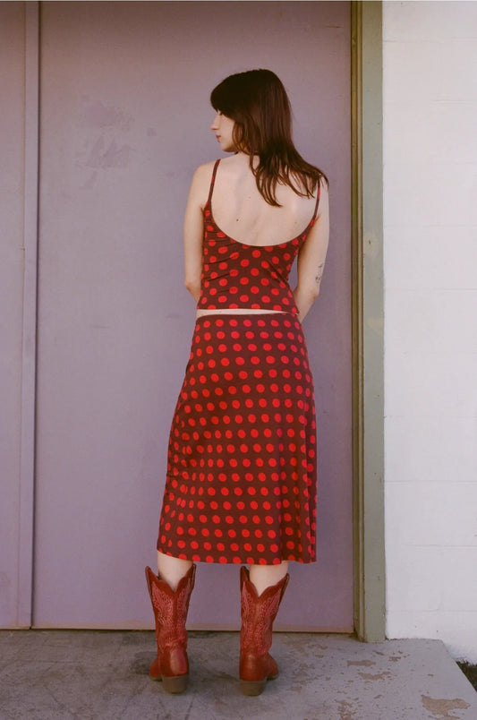 Rat Boi Bias Midi Skirt | Scarlet Dot