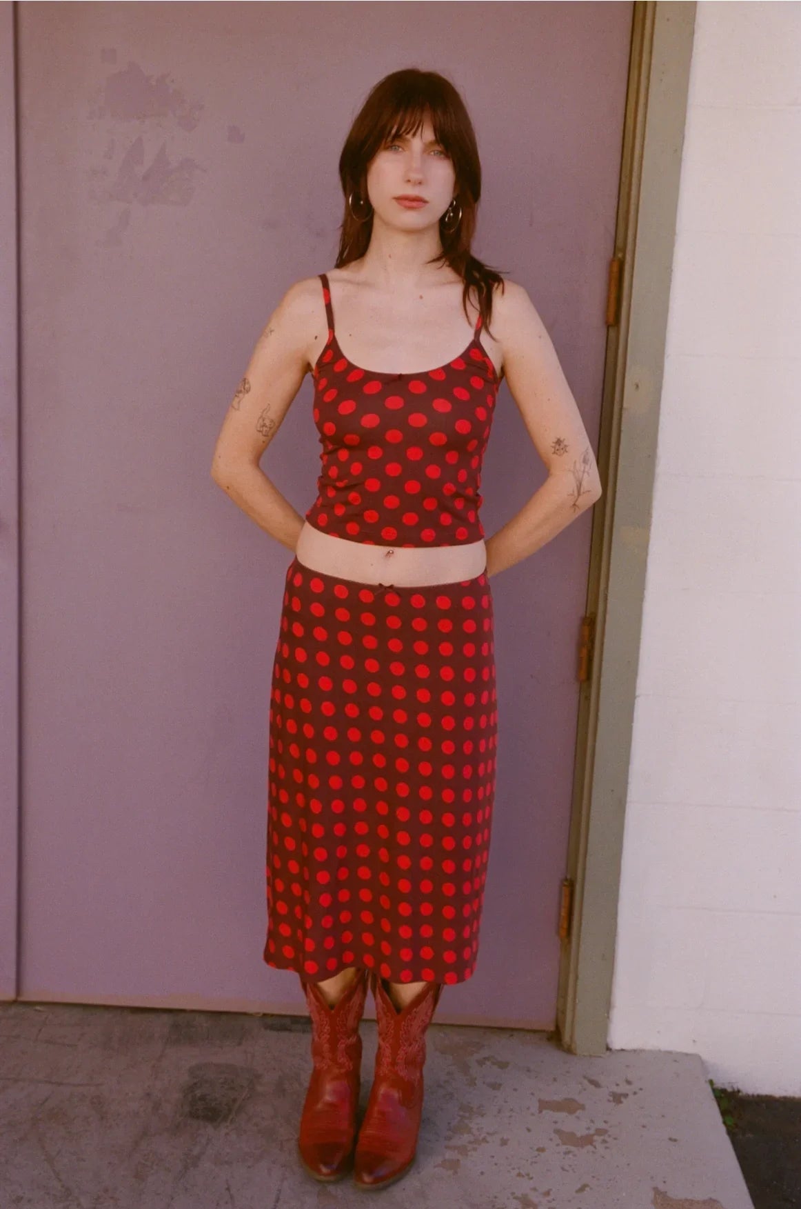 Rat Boi Bias Midi Skirt | Scarlet Dot
