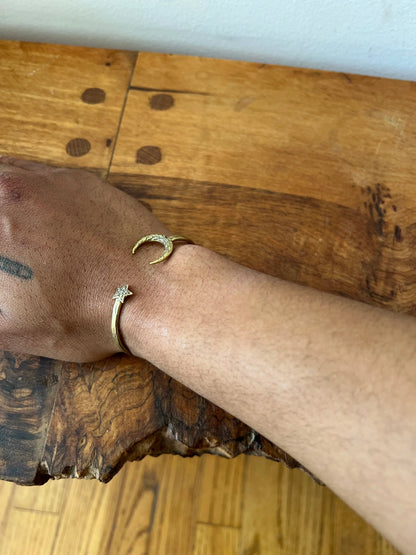 Alkemie Jewelry Crescent Moon & Star Bangle