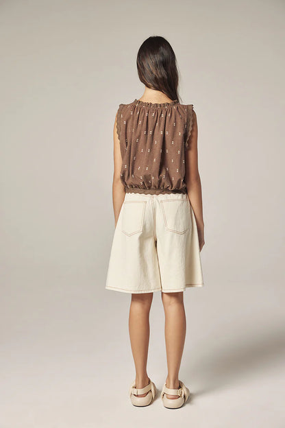 Amente Wide Leg Bermuda Pants