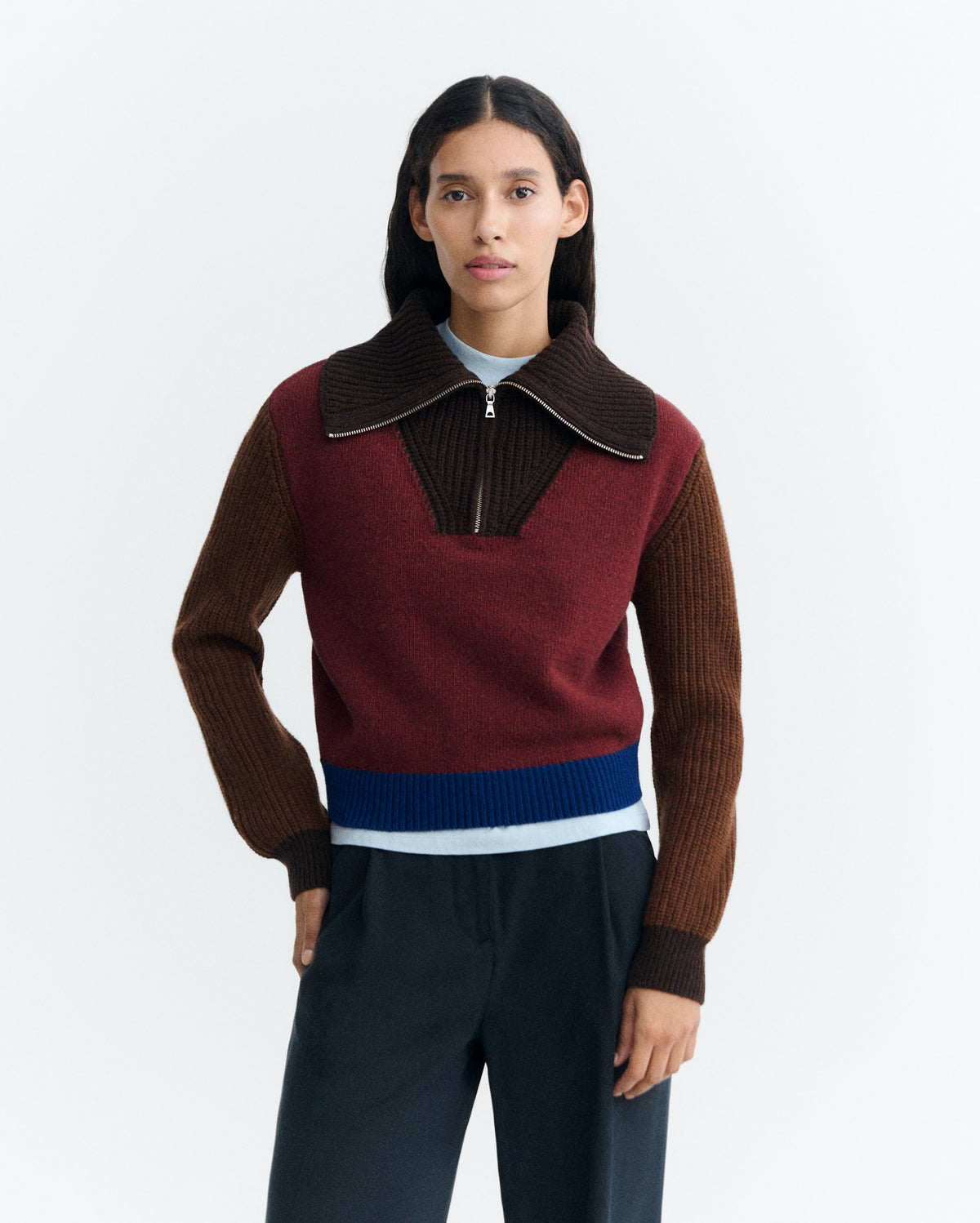 Thinking Mu Tanit Cropped Wool Sweater