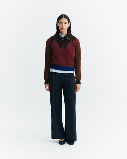 Thinking Mu Tanit Cropped Wool Sweater