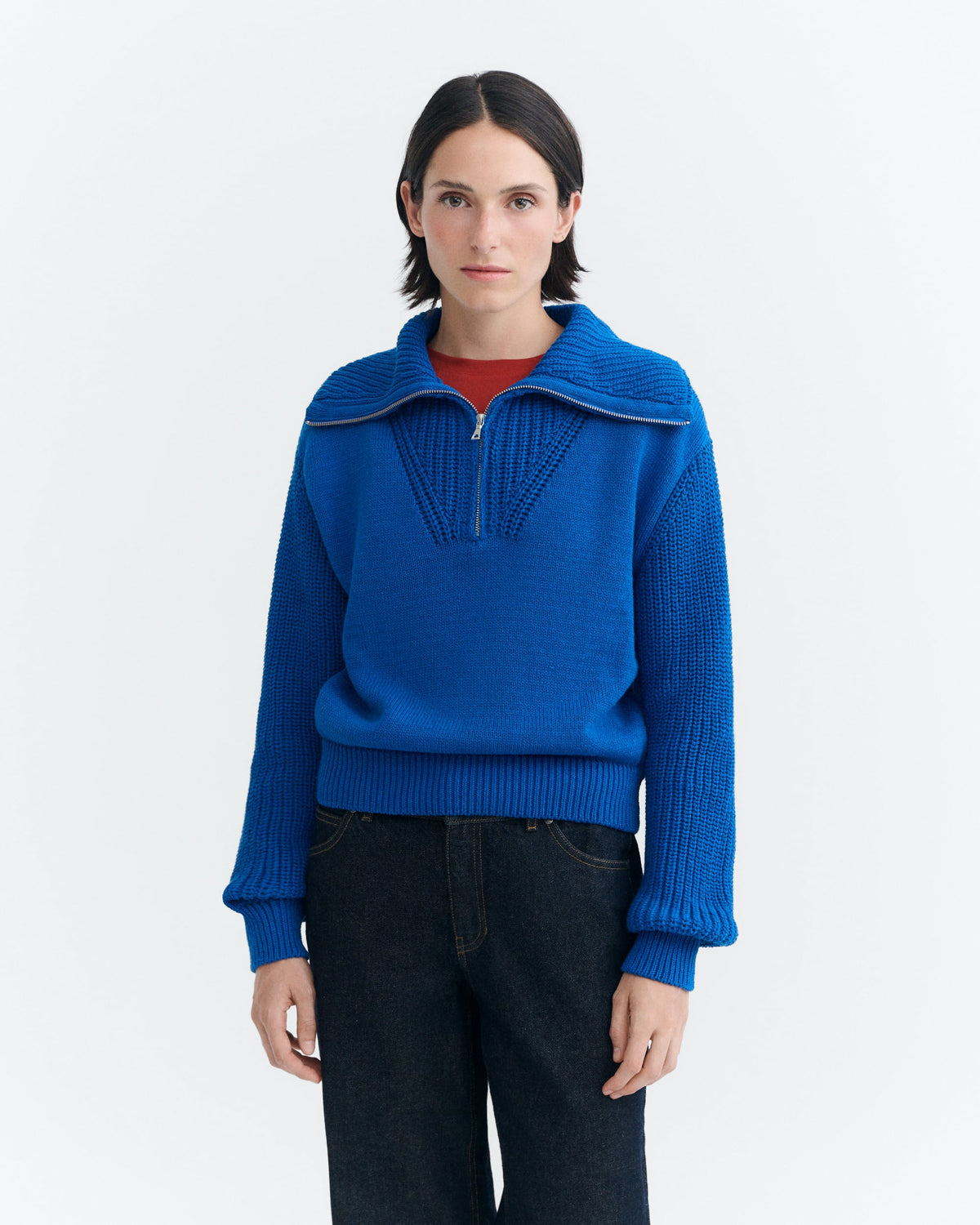 Thinking Mu Tanit Cropped Wool Sweater