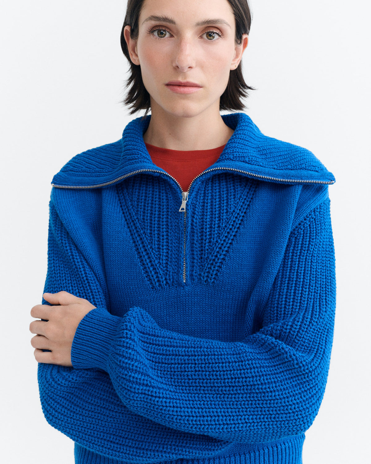Thinking Mu Tanit Cropped Wool Sweater